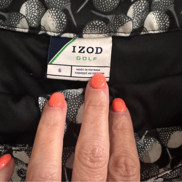 Izod Black and White Golf  Mini Skirt Casual - Picture 2 of 6